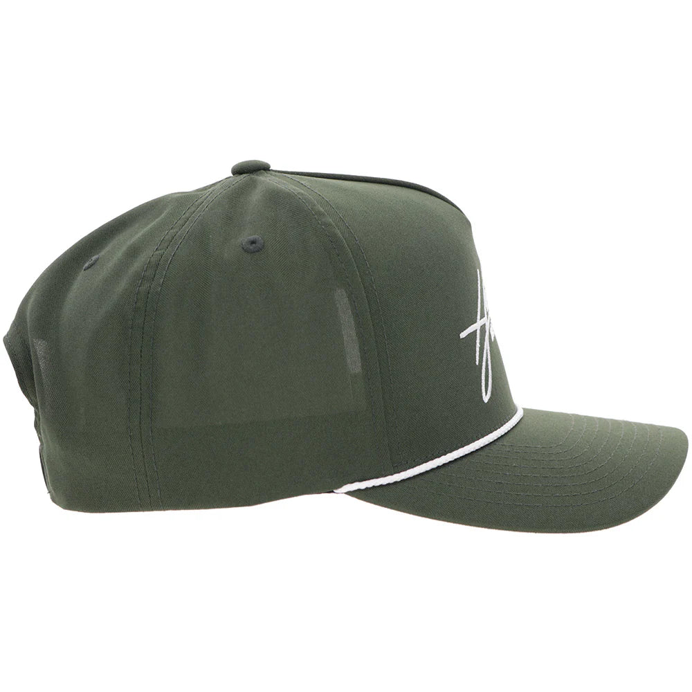 Hooey Ball Cap "Mark Out" Green with White Stitching
