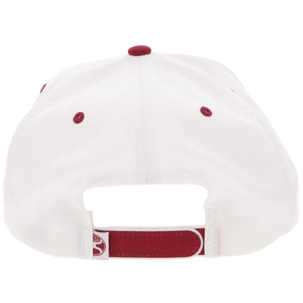 Hooey Ball Cap "Mark Out" Hat White and Maroon