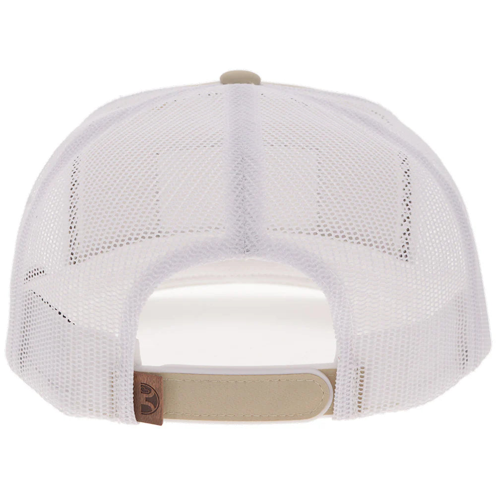 Hooey Ball Cap "Liberty Roper" Tan and White with Leather Patch