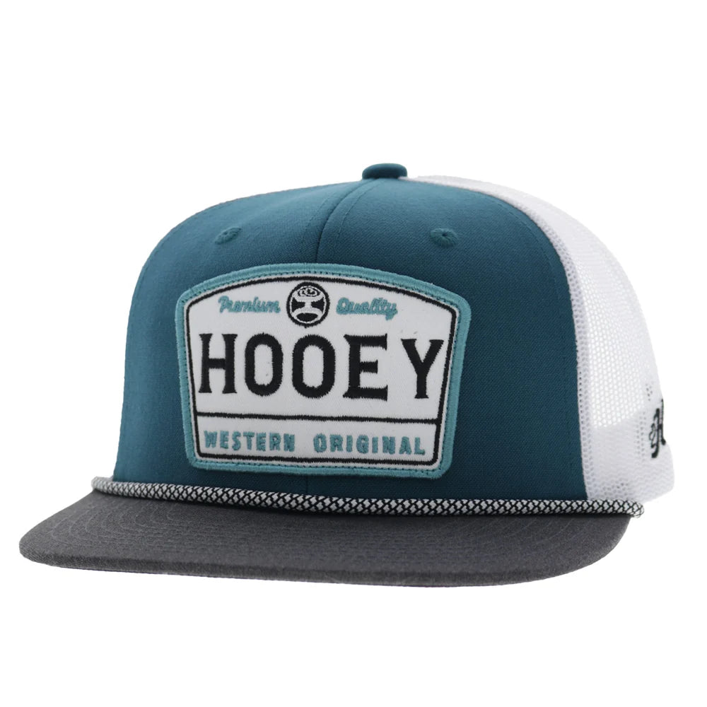 Hooey Ball Cap Trip 5-Panel Trucker Snapback Hat Blue and White