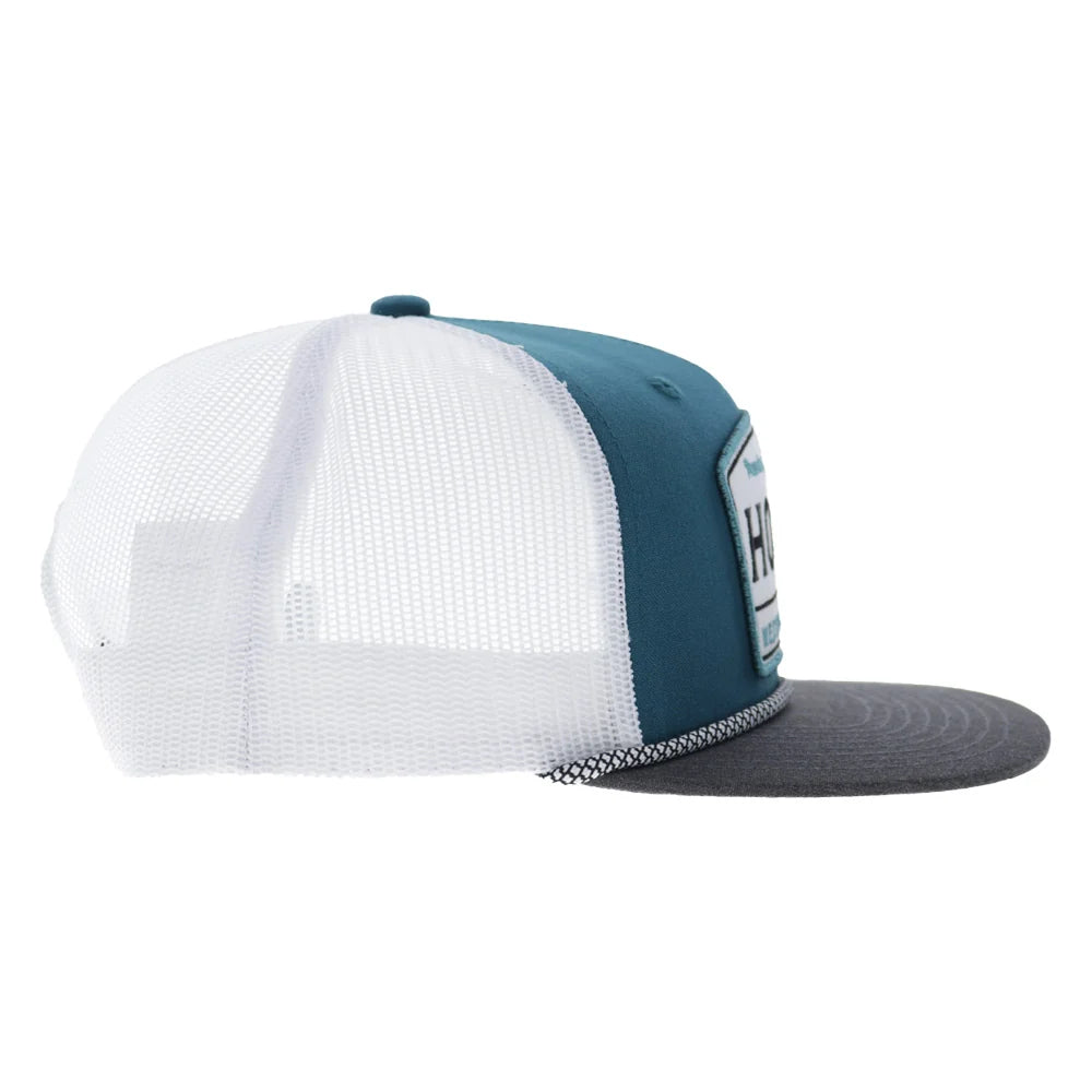 Hooey Ball Cap Trip 5-Panel Trucker Snapback Hat Blue and White