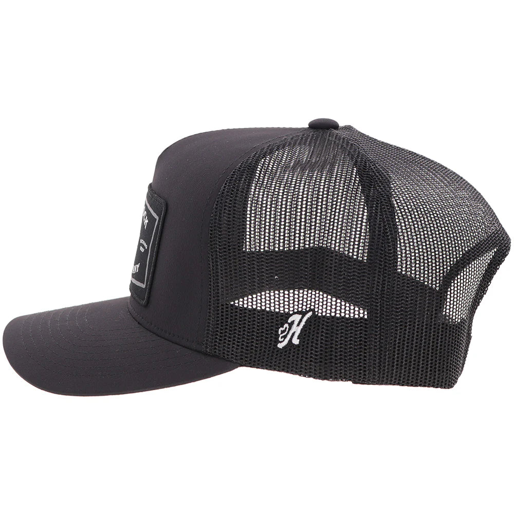 Hooey Ball Cap "Rank Stock Rodeo Company" Black with Black and White Patch