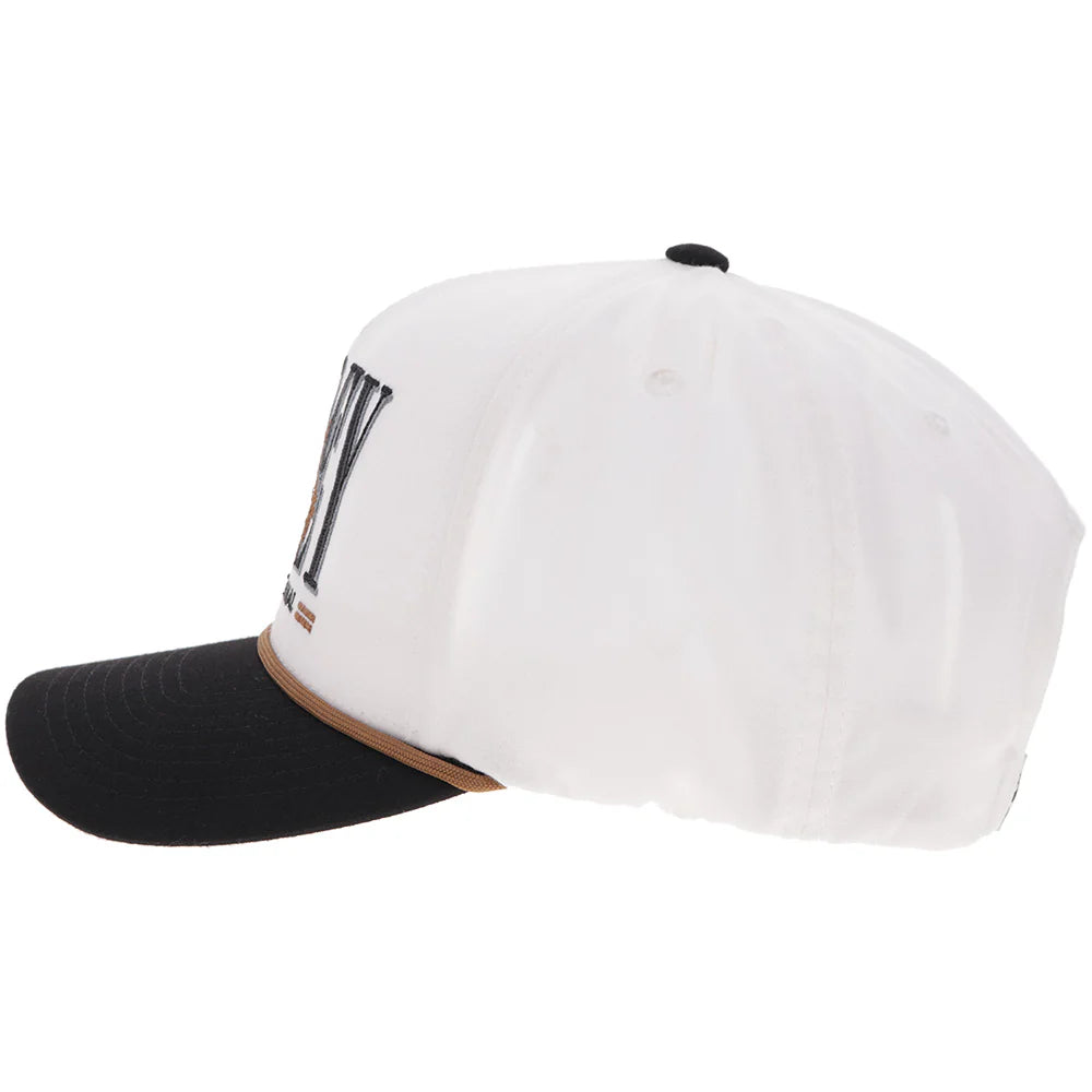 Hooey Ball Cap "Wild Ride" Hat White and Black with Hooey Embroidered Logo