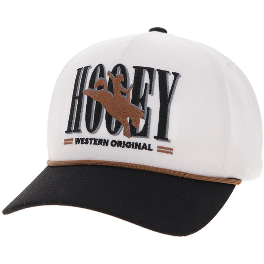 Hooey Ball Cap "Wild Ride" Hat White and Black with Hooey Embroidered Logo