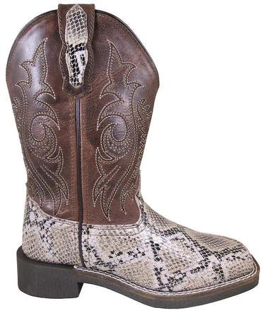 Smoky Mountain Boots Youth Diamondback White & Brown Waxed Distress