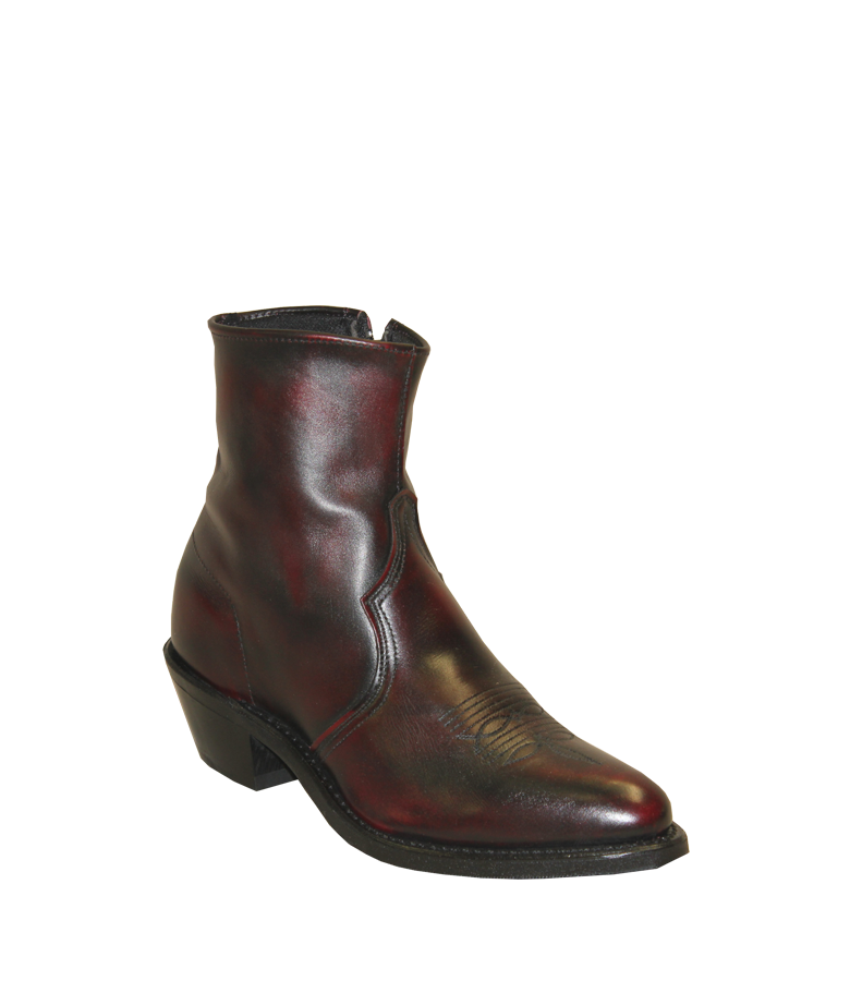 Sage Men's Boots - Ankle Black Cherry with Zipper