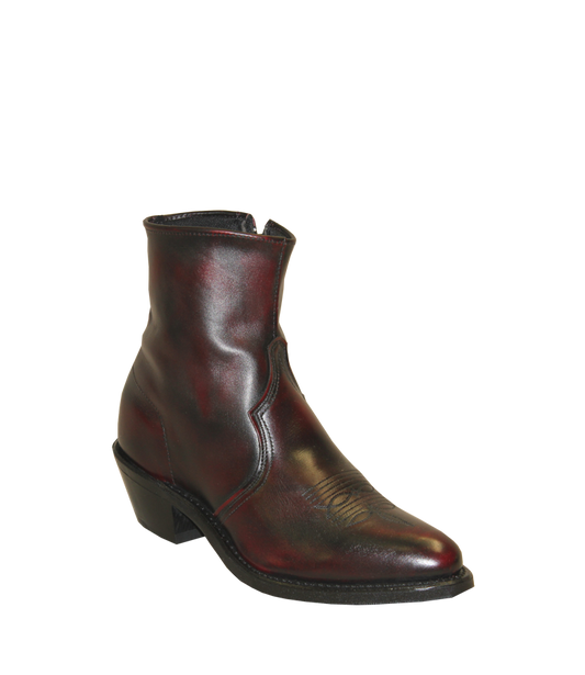 Sage Men's Boots - Ankle Black Cherry with Zipper