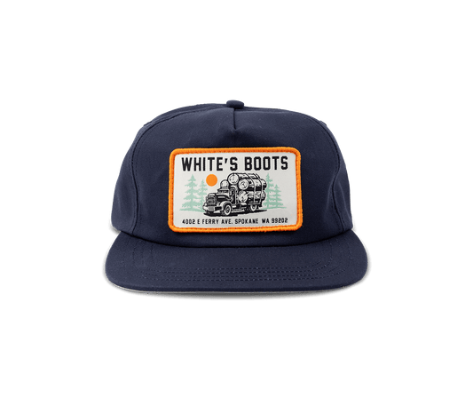 White's Ball Cap - White's Boots Patch on Black Cap