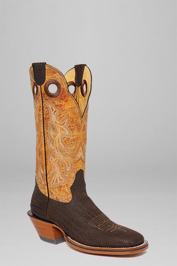 Hondo Men's Boots - Brown Nubuck Bullhide with Oryx Crater Top