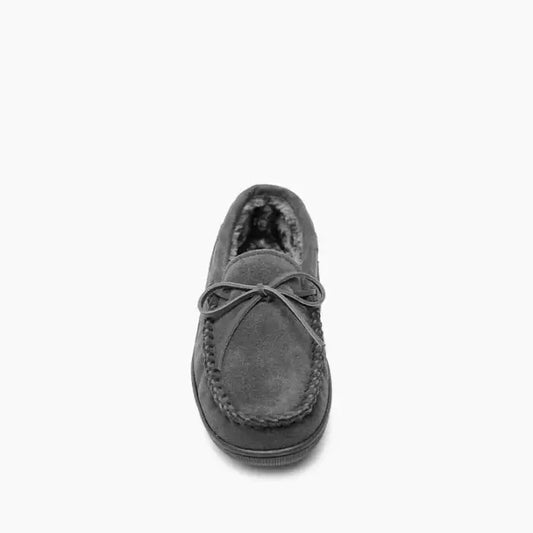 Minnetonka Men's Slippers - Charcoal Pile Lined Hardsole