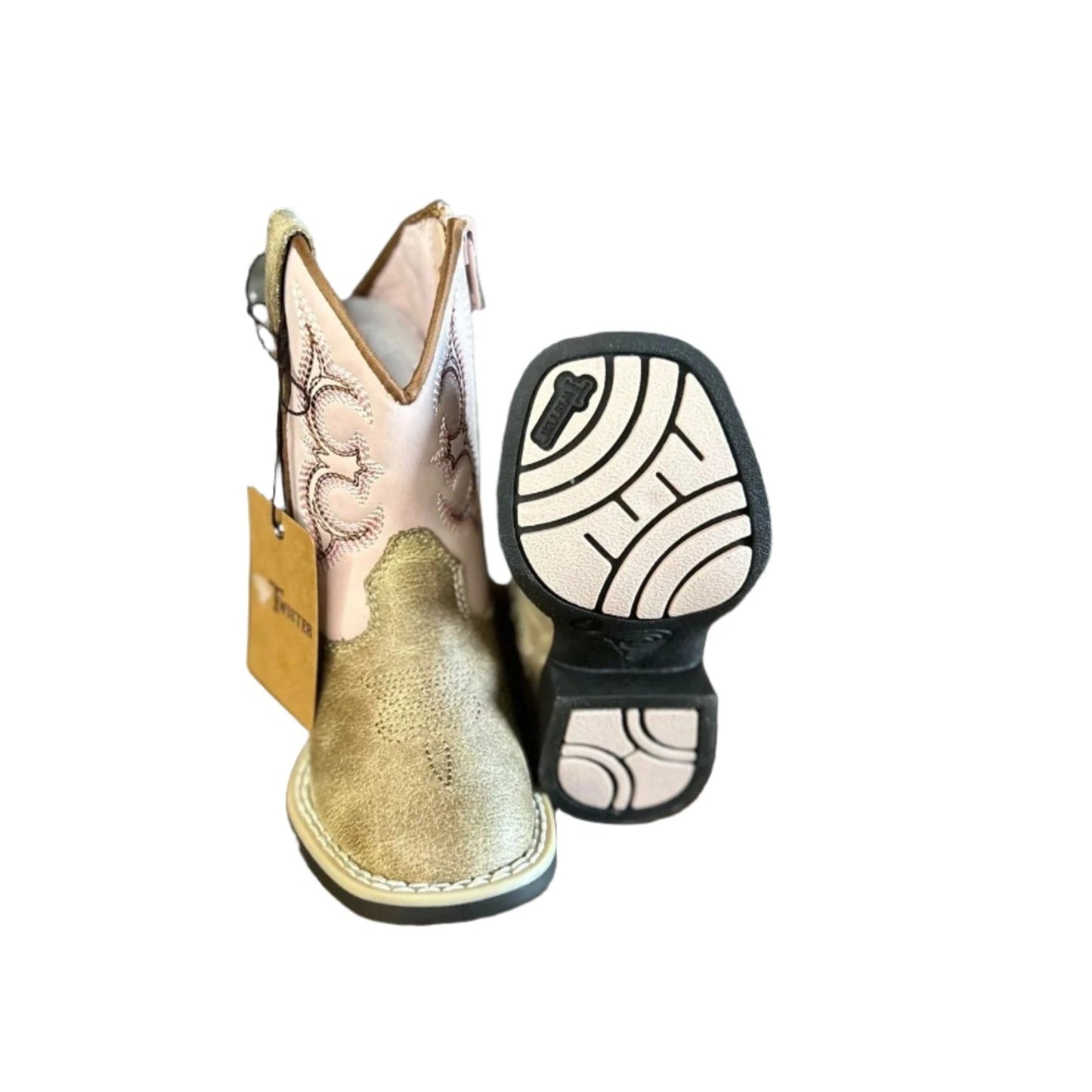Twister Kid's Posy Boots - Light Pink & Tan