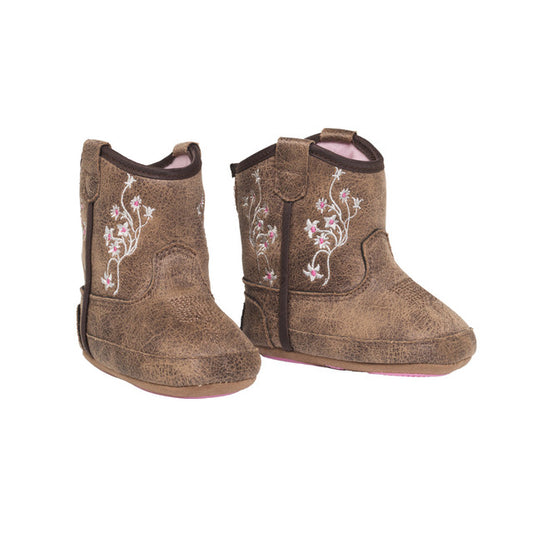 Baby Buckers Lily Brown with Floral Embroidery