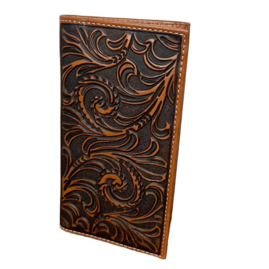 Nocona Western Floral Embossed Rodeo Wallet