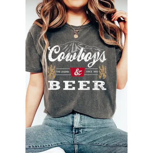 Colorbear Women's Cowboys & Beer Tee Shirt