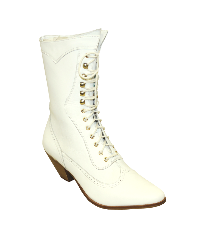 Abilene Women's Boot - White Rawhide Lace-Up