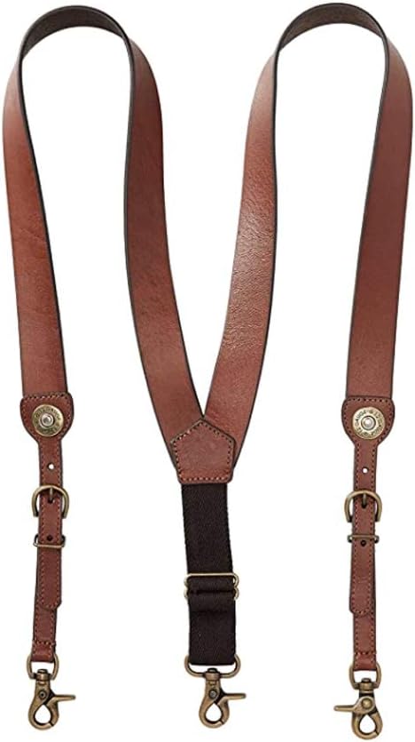 Nocona Belt Co. Men's Bullet Concho Gallus Genuine Leather Suspenders
