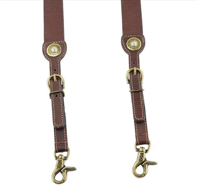 Nocona Belt Co. Men's Bullet Concho Gallus Genuine Leather Suspenders