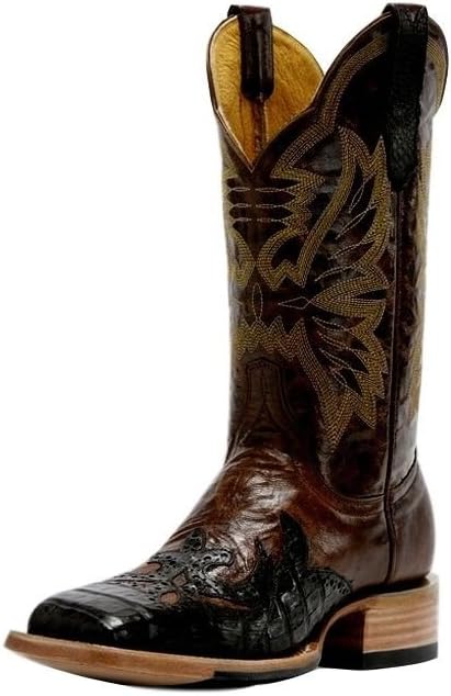 Cinch Women's Classic Cigar Caiman Wingtip Cowgirl Boot Square Toe Brown