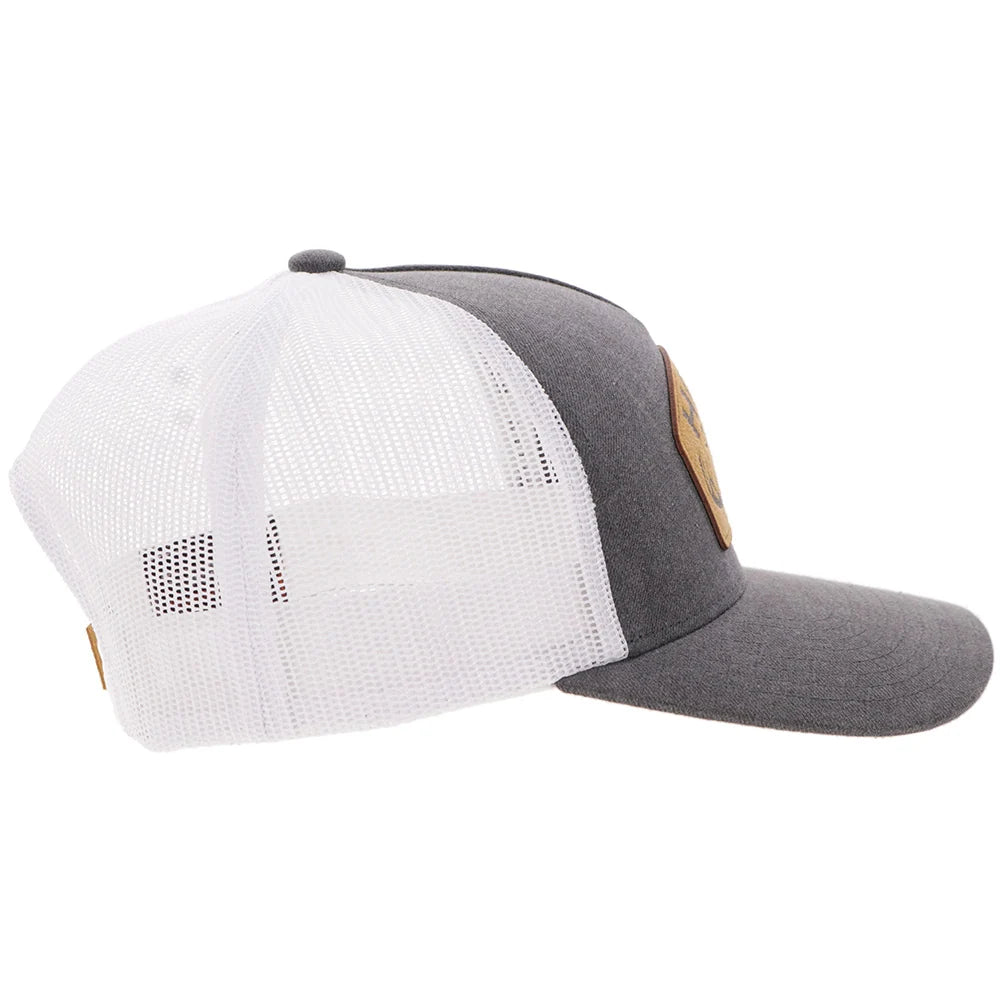 Hooey Ball Cap "Outfitters" Hat Black and White with Brown Patch