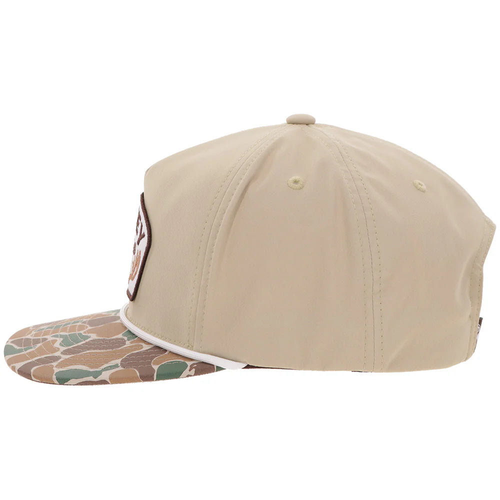 Hooey Ball Cap "Outfitters" Tan and Camo with Brown Patch