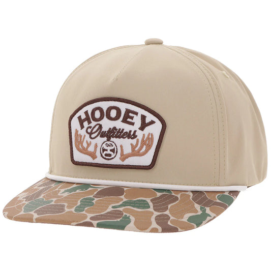 Hooey Ball Cap "Outfitters" Tan and Camo with Brown Patch