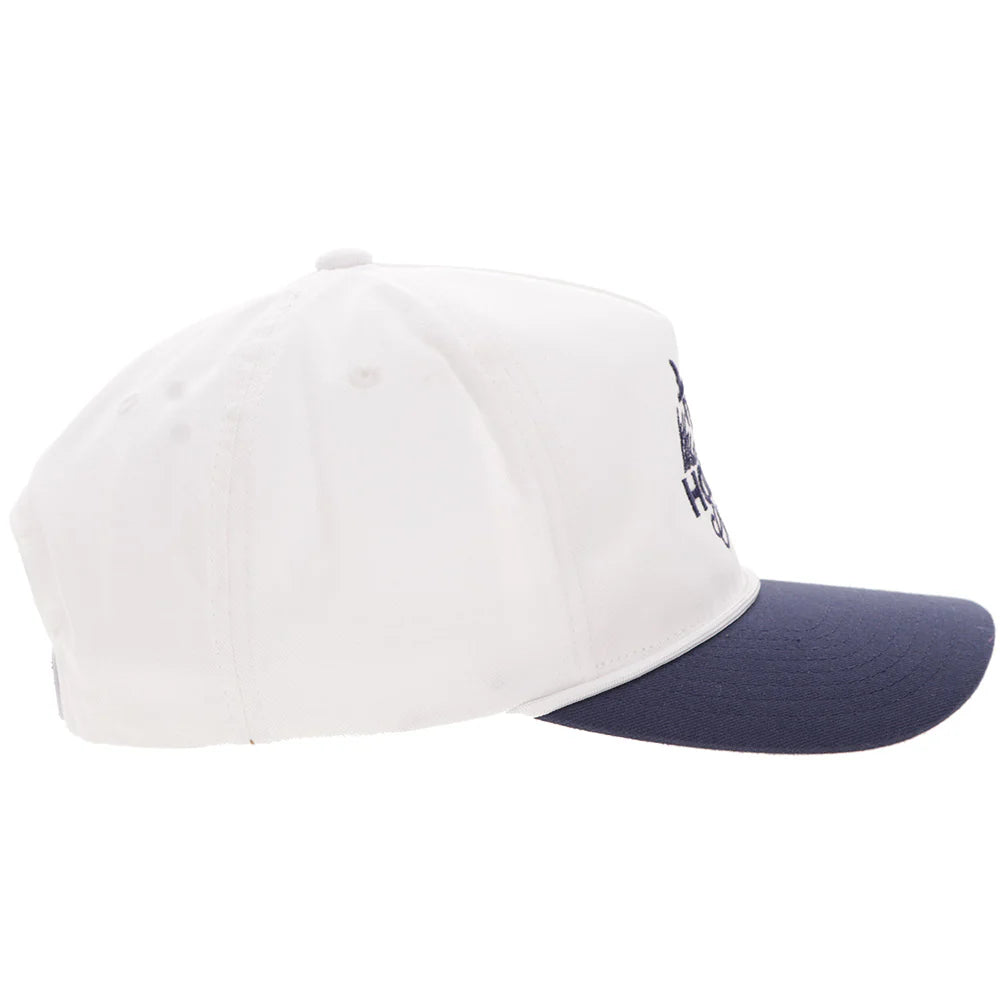 Hooey Ball Cap "Decoy" White with Navy Blue Embroidered Logo