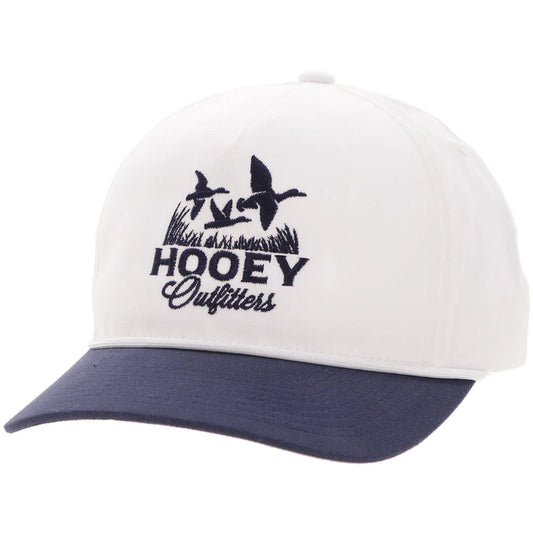 Hooey Ball Cap "Decoy" White with Navy Blue Embroidered Logo