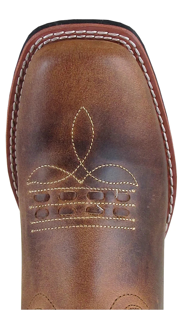 Smoky Mountain Women's Shelby Brown Waxed Distress Boots with Square Toe