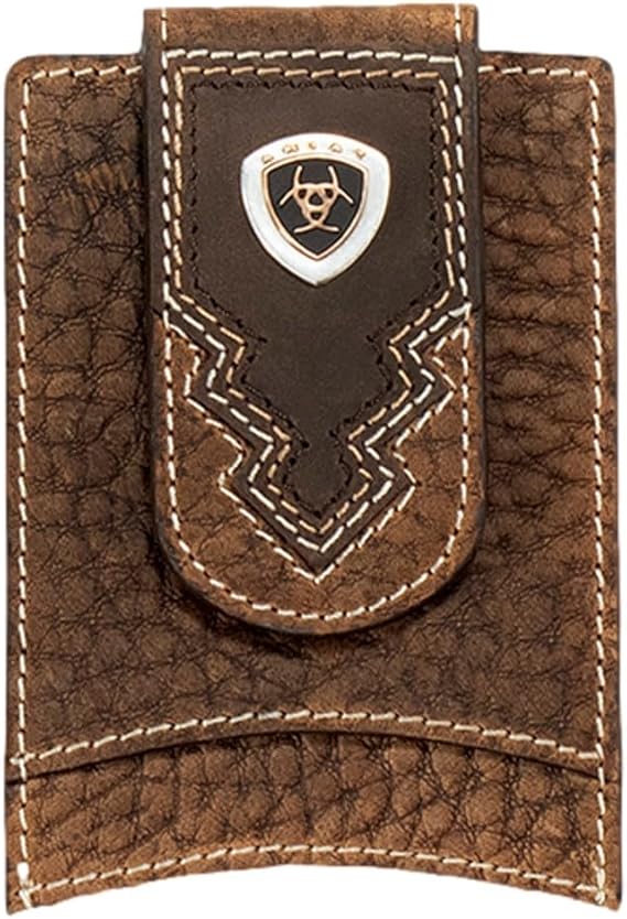 Ariat Card Case Money Clip Brown Rowdy