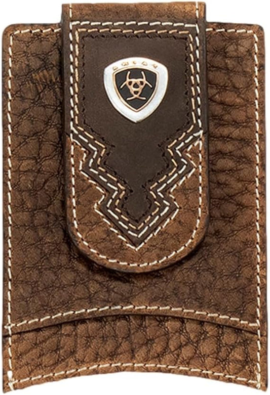 Ariat Card Case Money Clip Brown Rowdy