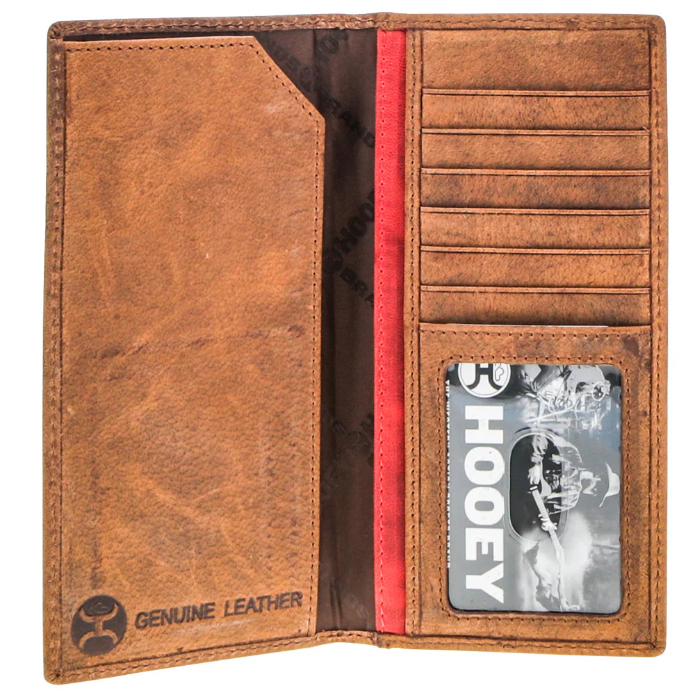 Hooey "Ranger" Tan with Boot Stitch Filigree Rodeo Wallet with Ivory, Brown and Red Accents
