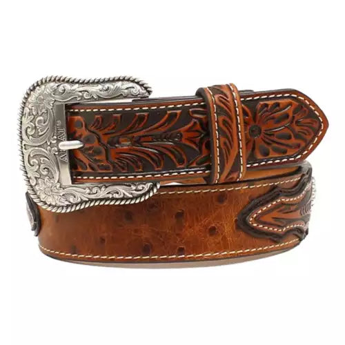 Ariat Men's Ostrich Print Concho Belt