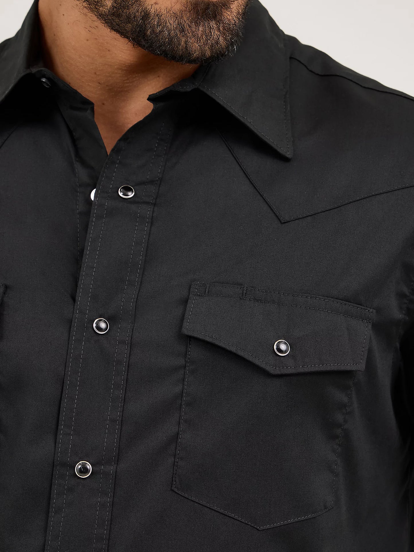 Wrangler Men's Long Sleeve Shirt - Black Solid