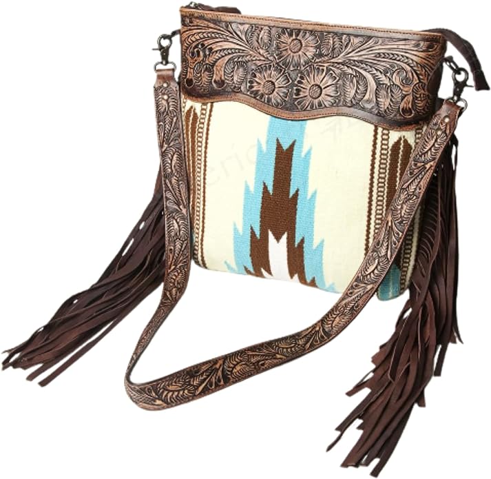 American Darling Leather Large Cross Body Fringe Purse