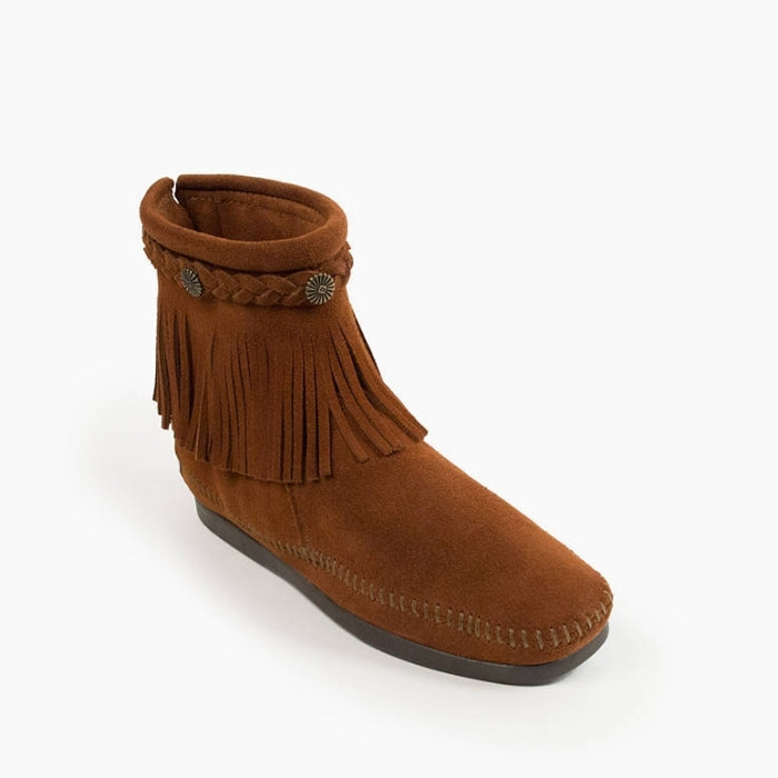 Minnetonka Women's Brown Hi-Top Back Zip Boot