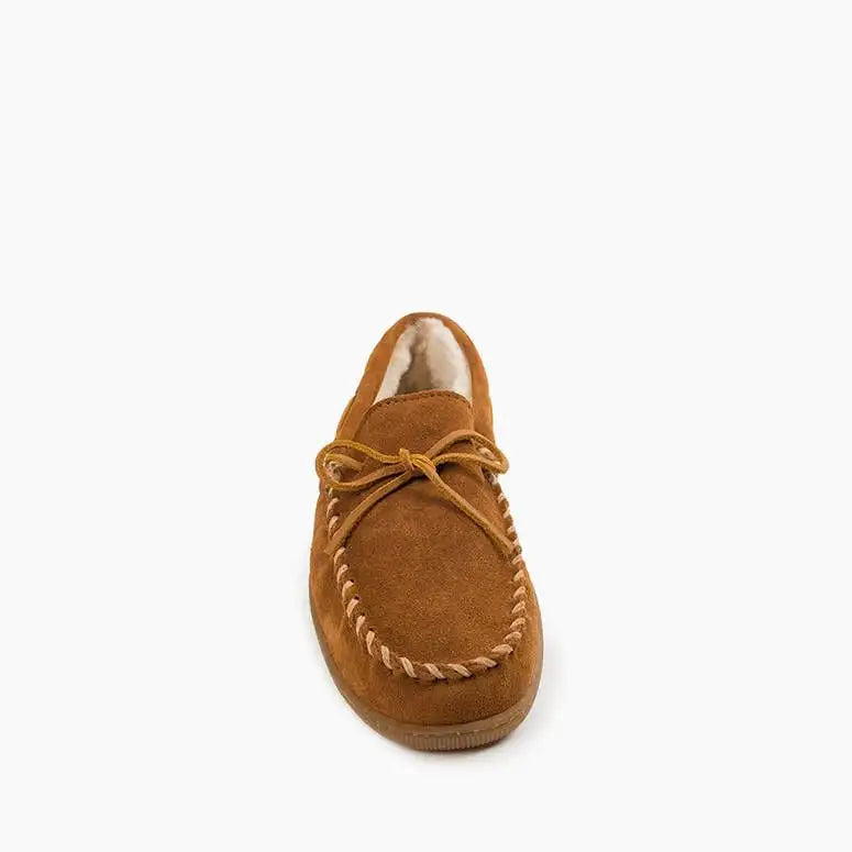 Minnetonka Men's Slippers - Brown Pile Lined Hardsole