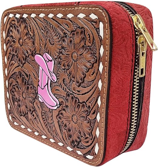 Challenger Western Tooled Jewelry Travel Case Box