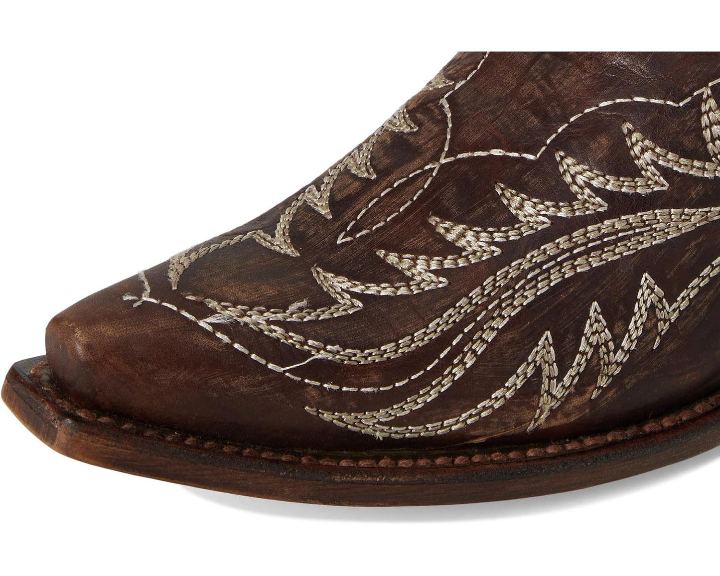 Corral Boots Women's Chocolate Laser and Embroidery Snip Toe Boots