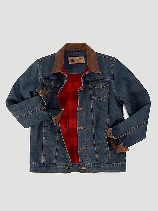 Wrangler Boy's Jacket - Blanket Lined Denim in Rustic Blue