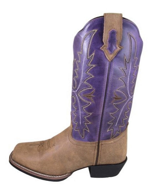 Smoky Mountain Boots Women's Hannah Brown & Purple Square Toe with Rubber Sole