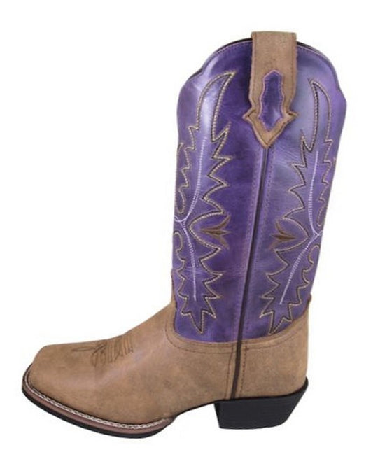 Smoky Mountain Boots Women's Hannah Brown & Purple Square Toe with Rubber Sole