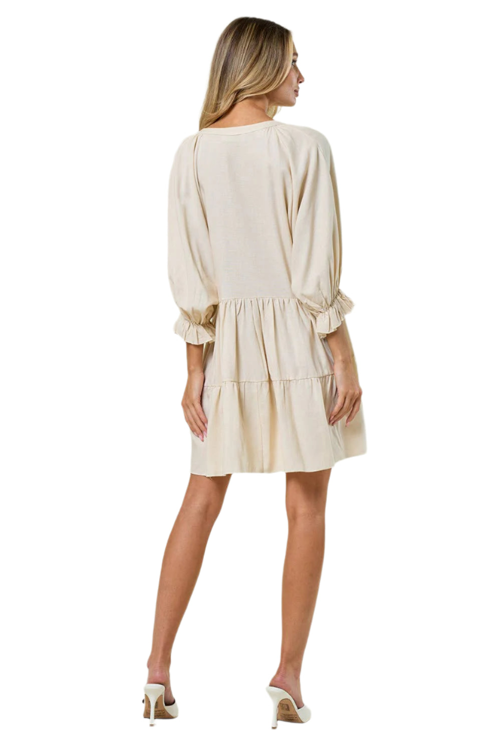 Saints & Hearts Women's Dress - Shell Linen Tier Dress Diamond W Western Wear Saints & Hearts Women's Dress - Shell Linen Tier Dress Diamond W Western Wear