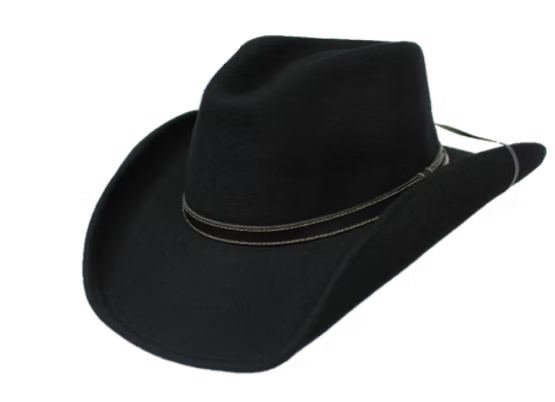 Lone Star Black Tycoon Felt Hat Nacogdoches with Stampede Strings