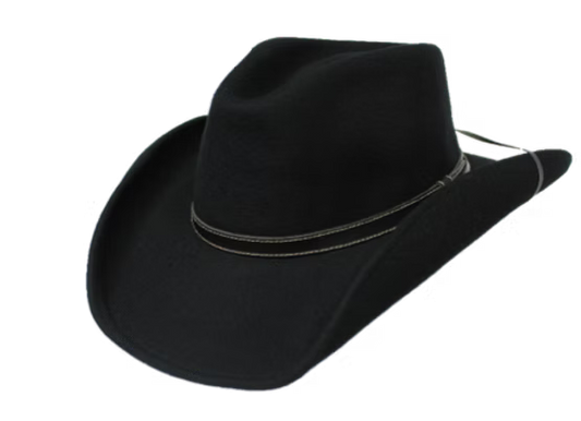 Lone Star Black Tycoon Felt Hat Nacogdoches with Stampede Strings