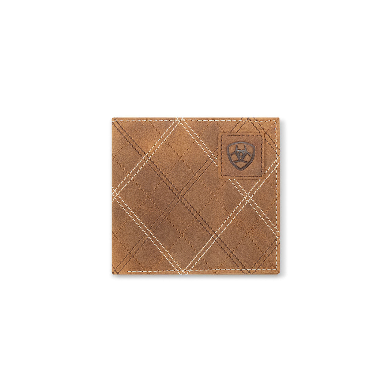 Ariat Men’s Bifold Wallet – Cross Stitch Patch Tan