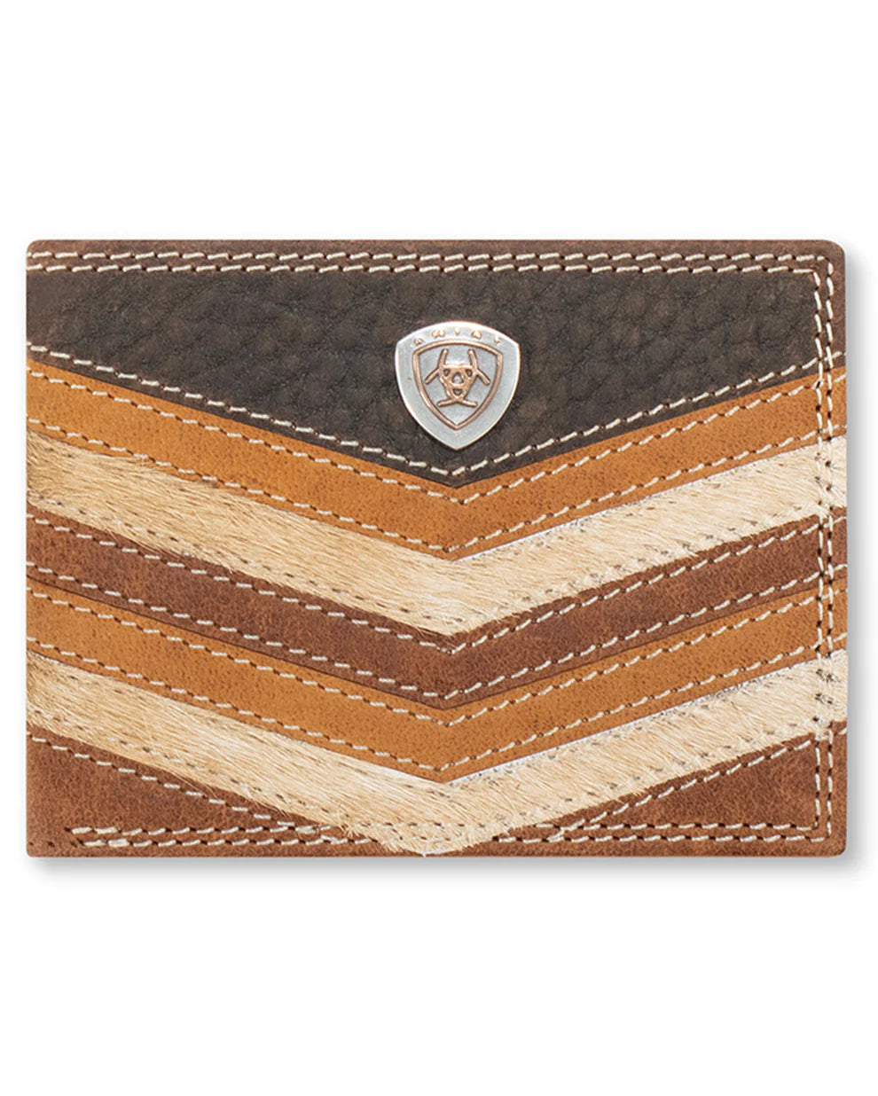 Ariat Men’s Calf Hair Chevron Patchwork Wallet