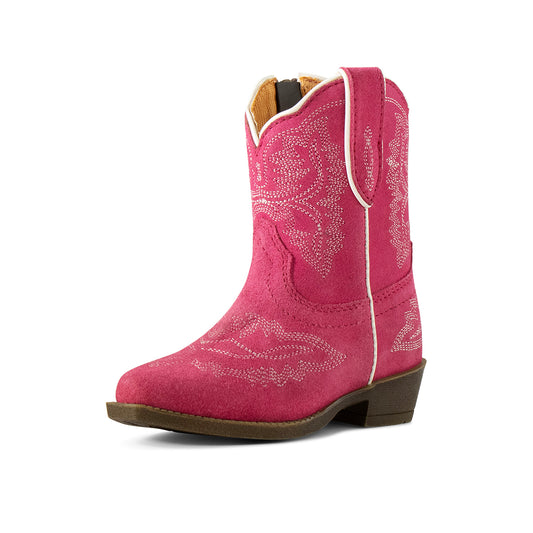 Ariat Lil'Stompers Casanova Pink Suede Boots