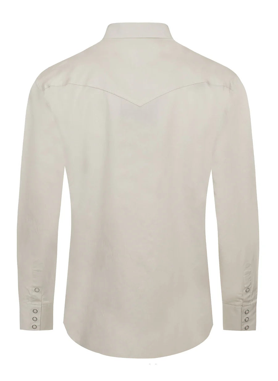 Rodeo Clothing Men's Long Sleeve Shirt - Solid Twill Ivory