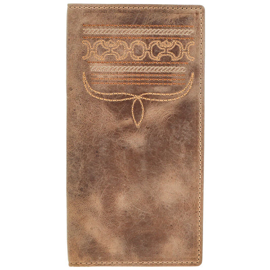 Hooey "Dalton" Smooth Brown with Stitching Rodeo Wallet and Hooey Logo Rivet