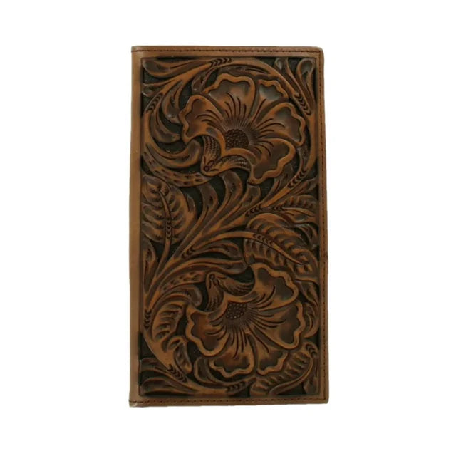 Ariat Floral Embossed Brown Rodeo Wallet